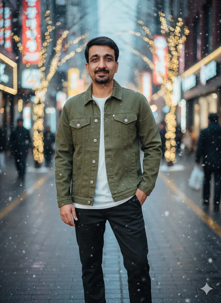 South Korea – Olive Green Denim Jacket