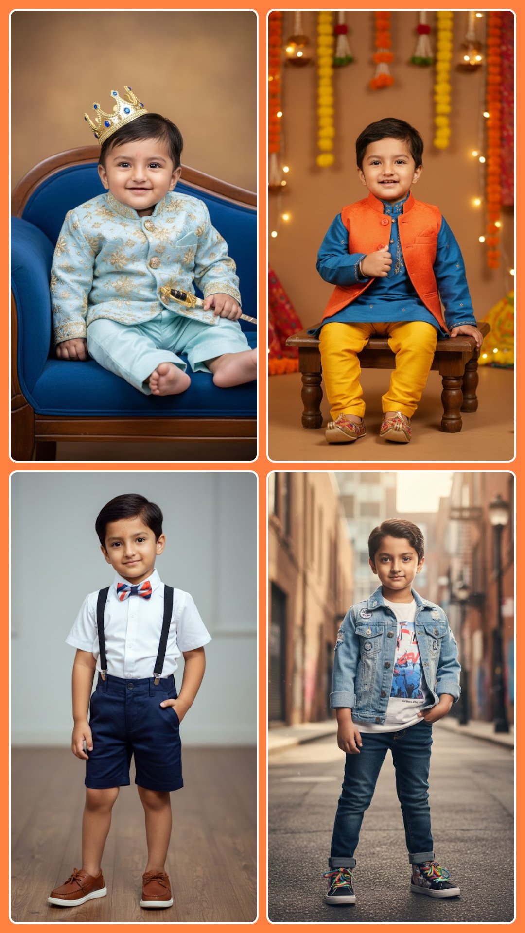 Boy Kids Attractive Dress Image Prompts