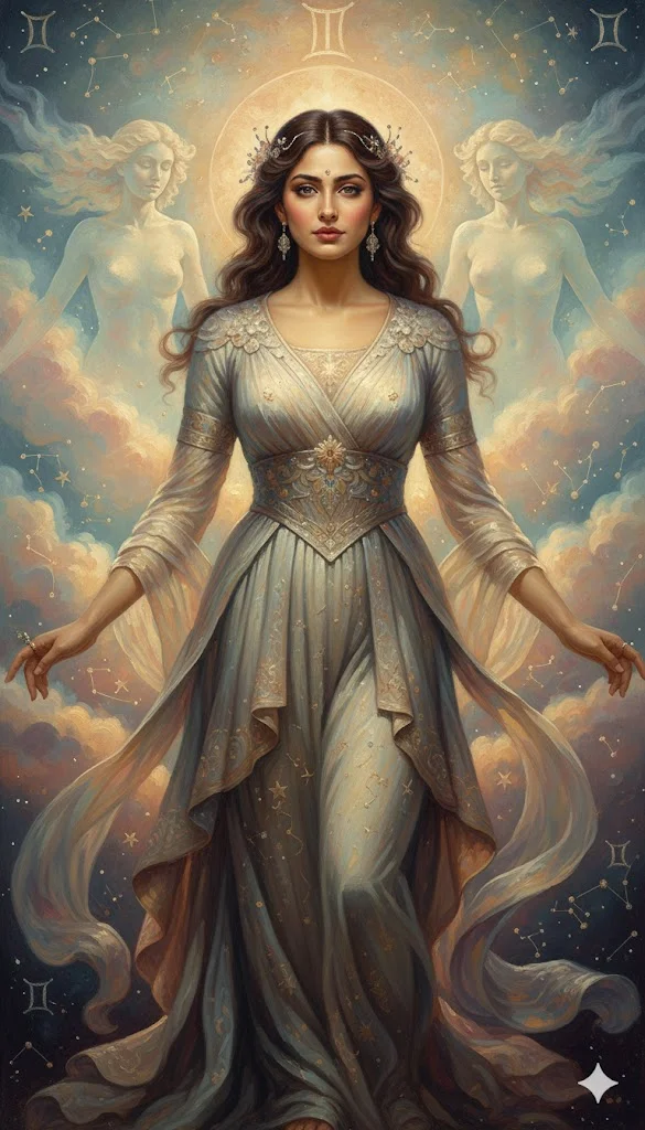 Mythical Gemini Goddess Oil Art