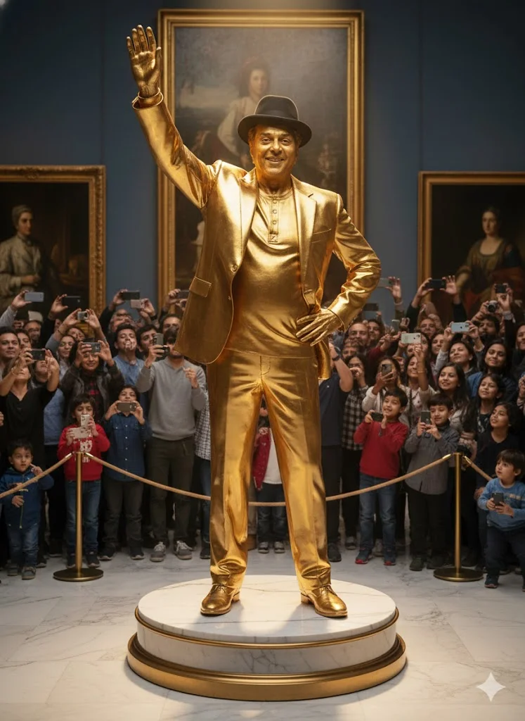Turn The Uploaded Person Into A Full Body 24k Gold Statue