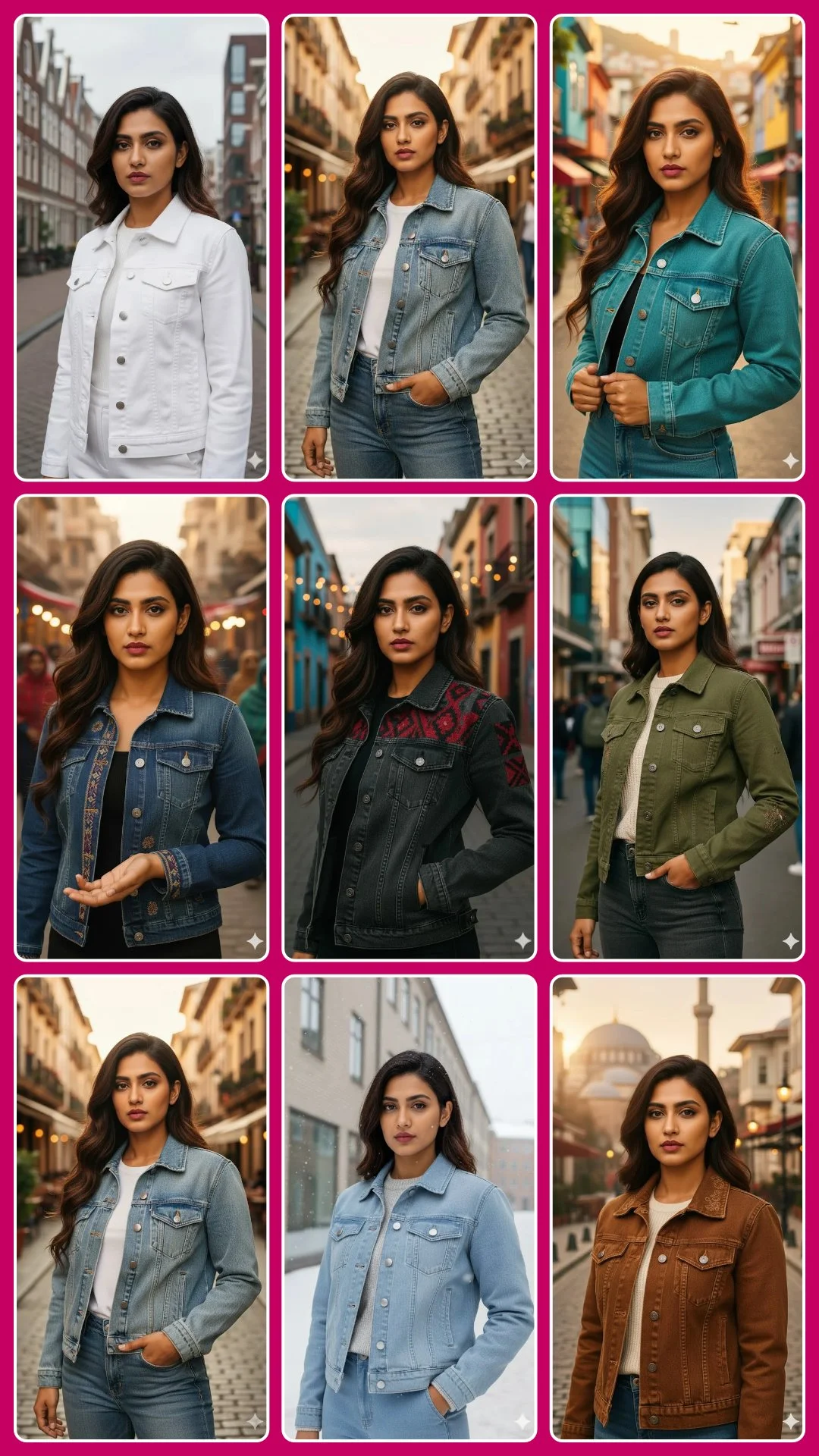 Women's Winter Denim Jackets Photo Prompts