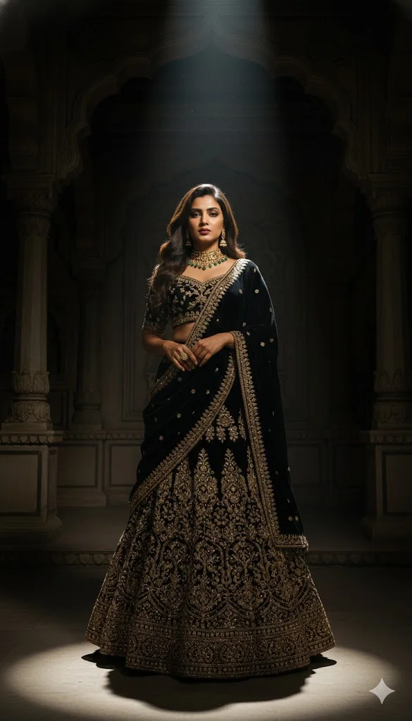 Home 13 Black & Gold Statement Lehenga