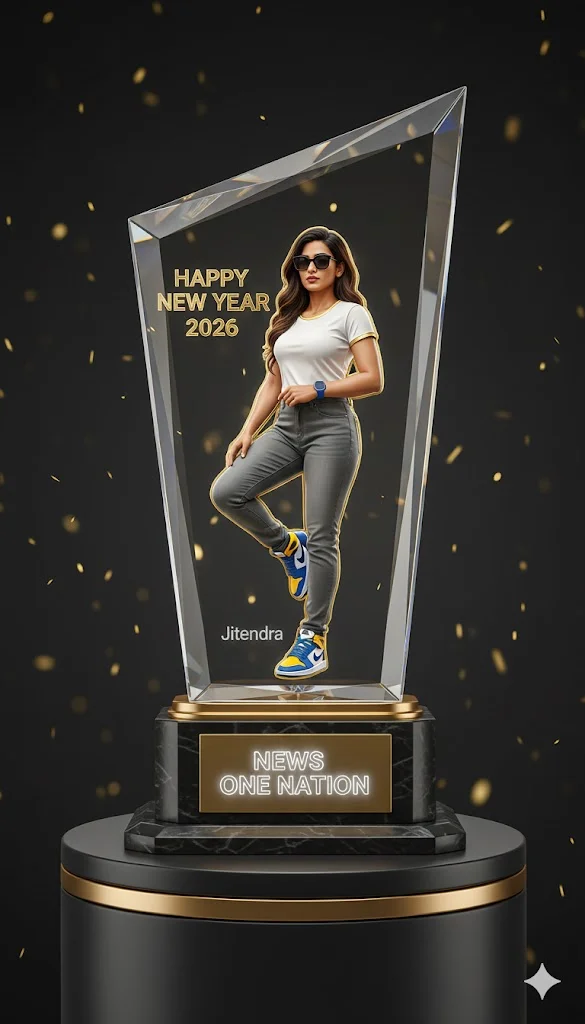 CRYSTAL + GOLD TROPHY – ULTRA-REALISTIC AWARD PROMPT