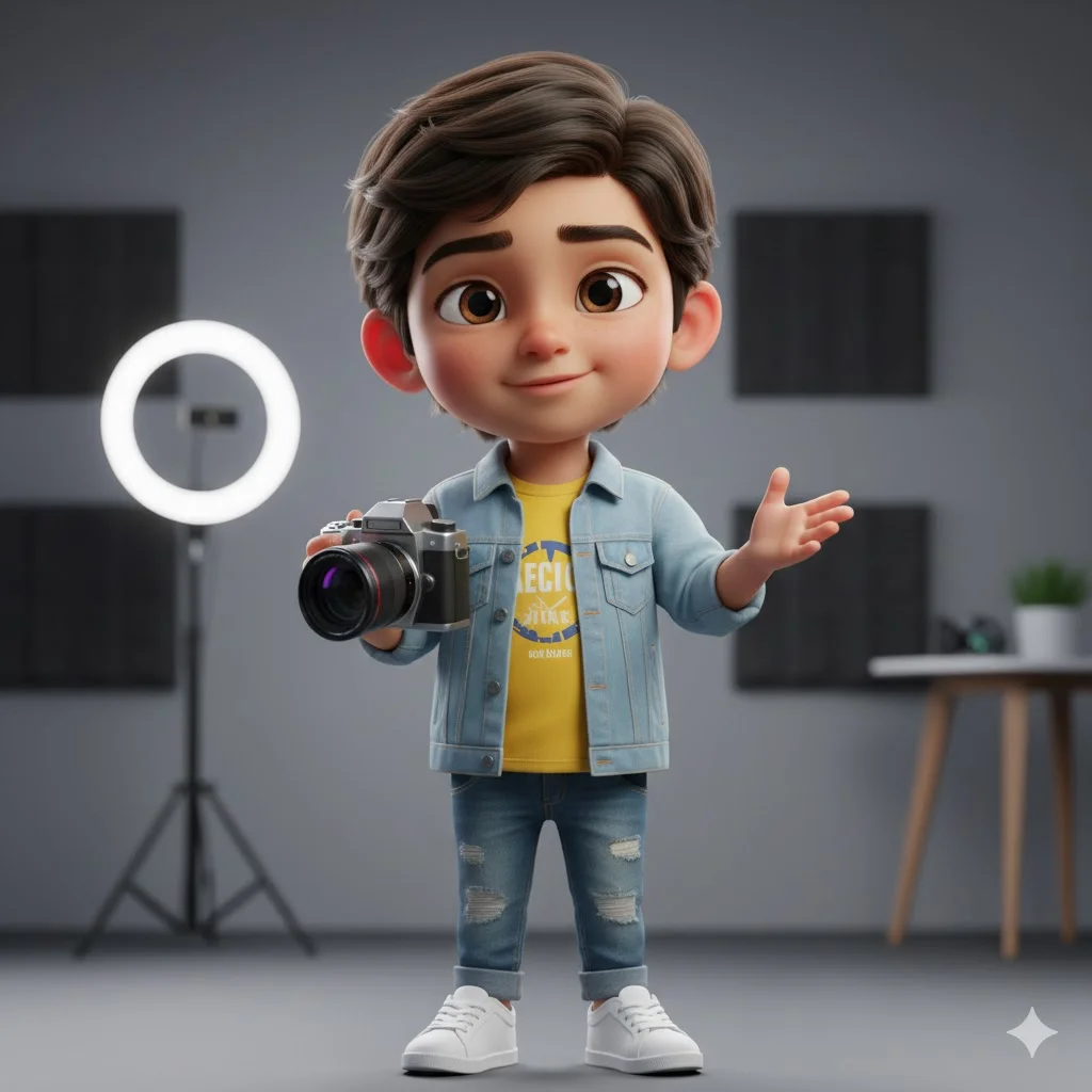 Kid Holding Mic Camera Style