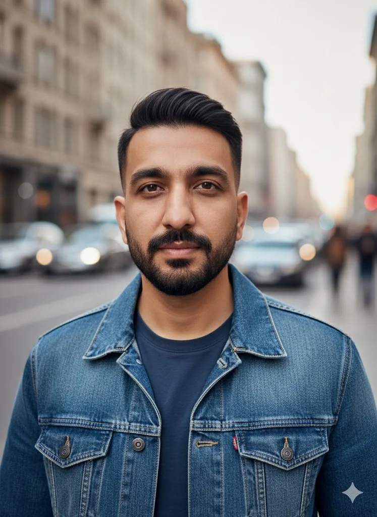 Low Fade with Beard Modern Casual