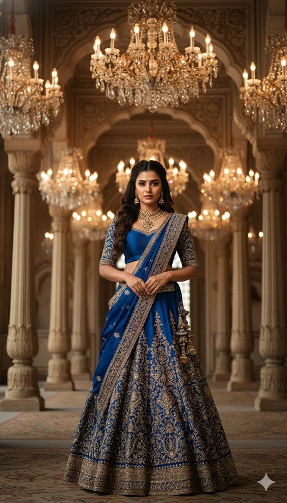 Home 9 Royal Blue Lehenga – Regal Queen Look