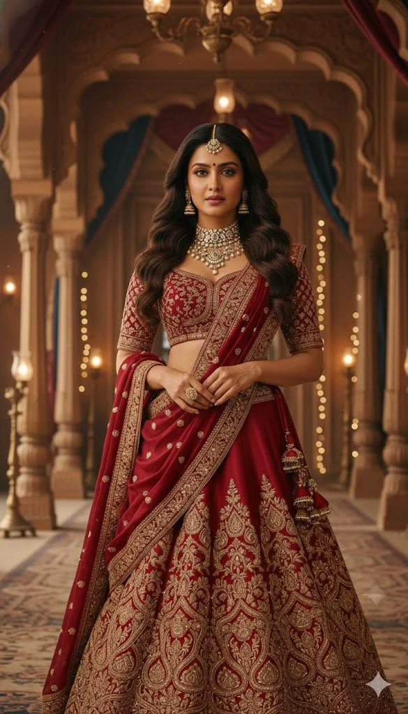 Home 4 Royal Red Lehenga – Palace Look