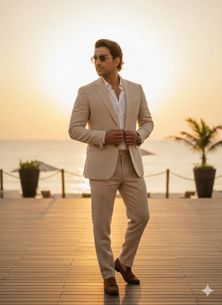 Summer Linen Suit – Celebrity Vacation