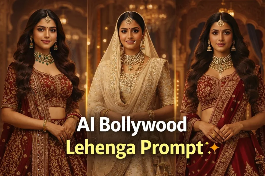 Bollywood Lehenga Look with AI | One Photo Magic