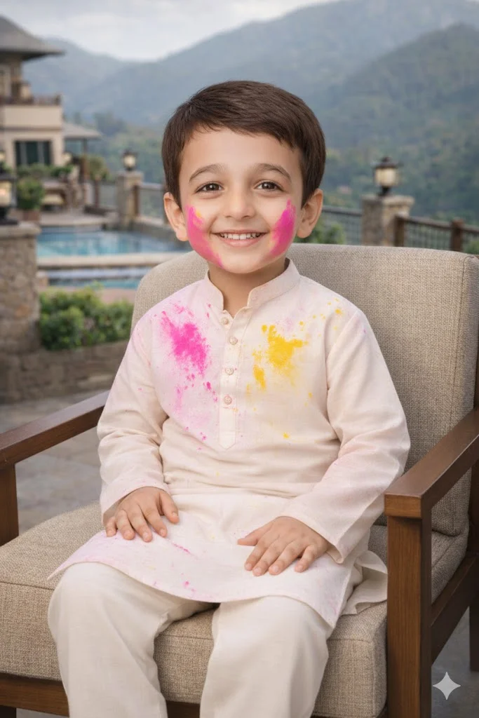 Kids Photo Prompts 2 Classic White Kurta Boy
