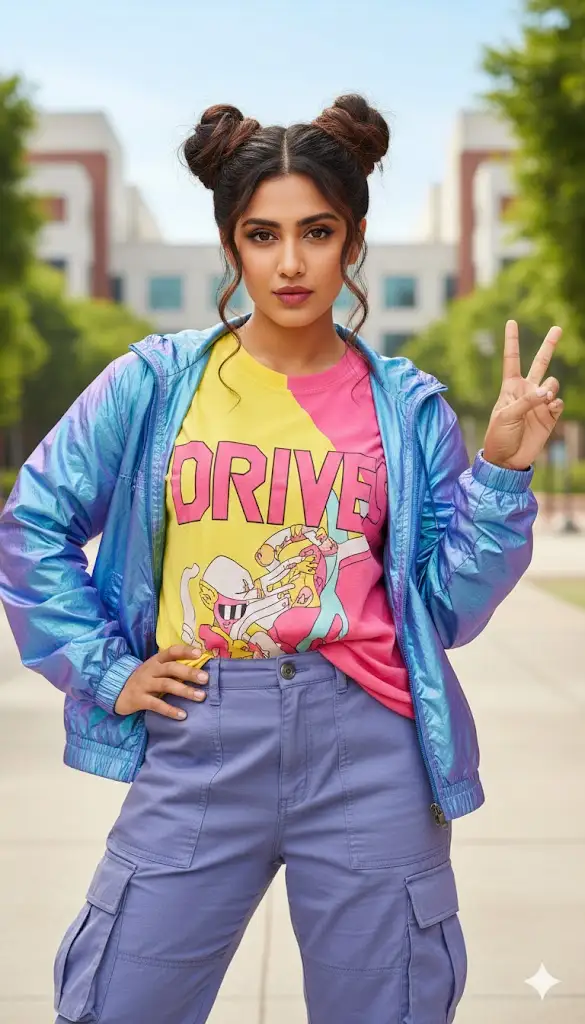 Cute Space Bun Gen-Z Hairstyle