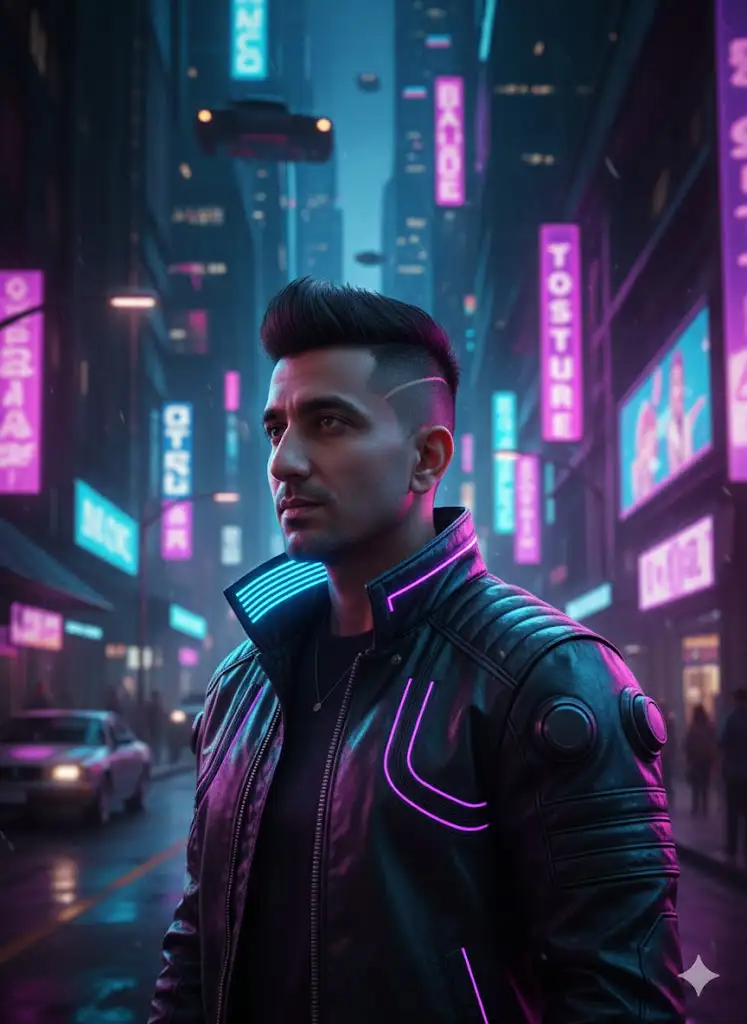 Cyberpunk Neon Hero