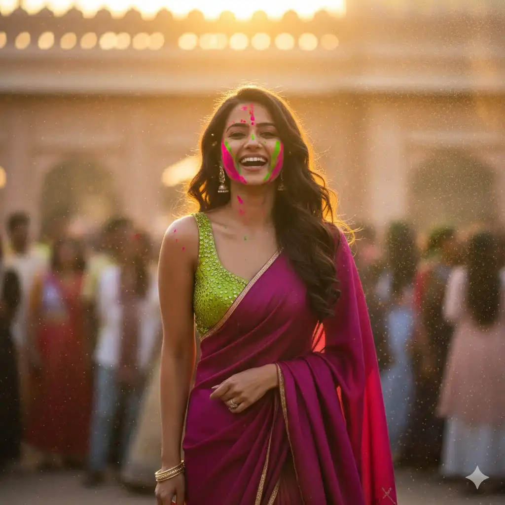 Designer Saree Glam Look