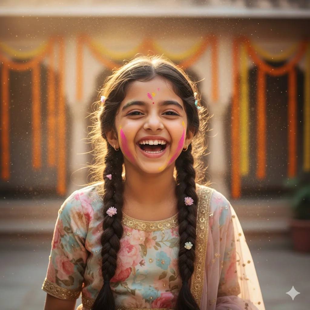 Kids Photo Prompts 3 Floral Lehenga Girl