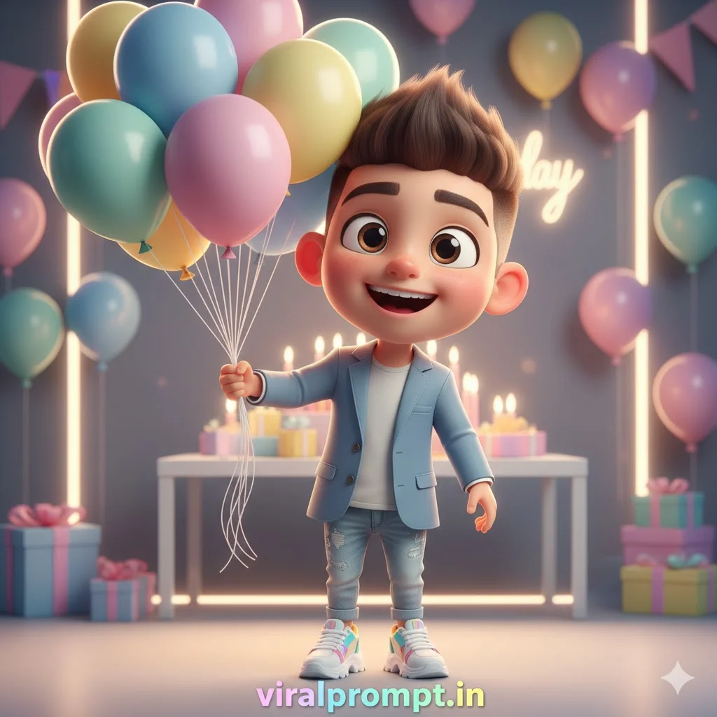 Modern Birthday Party Caricature