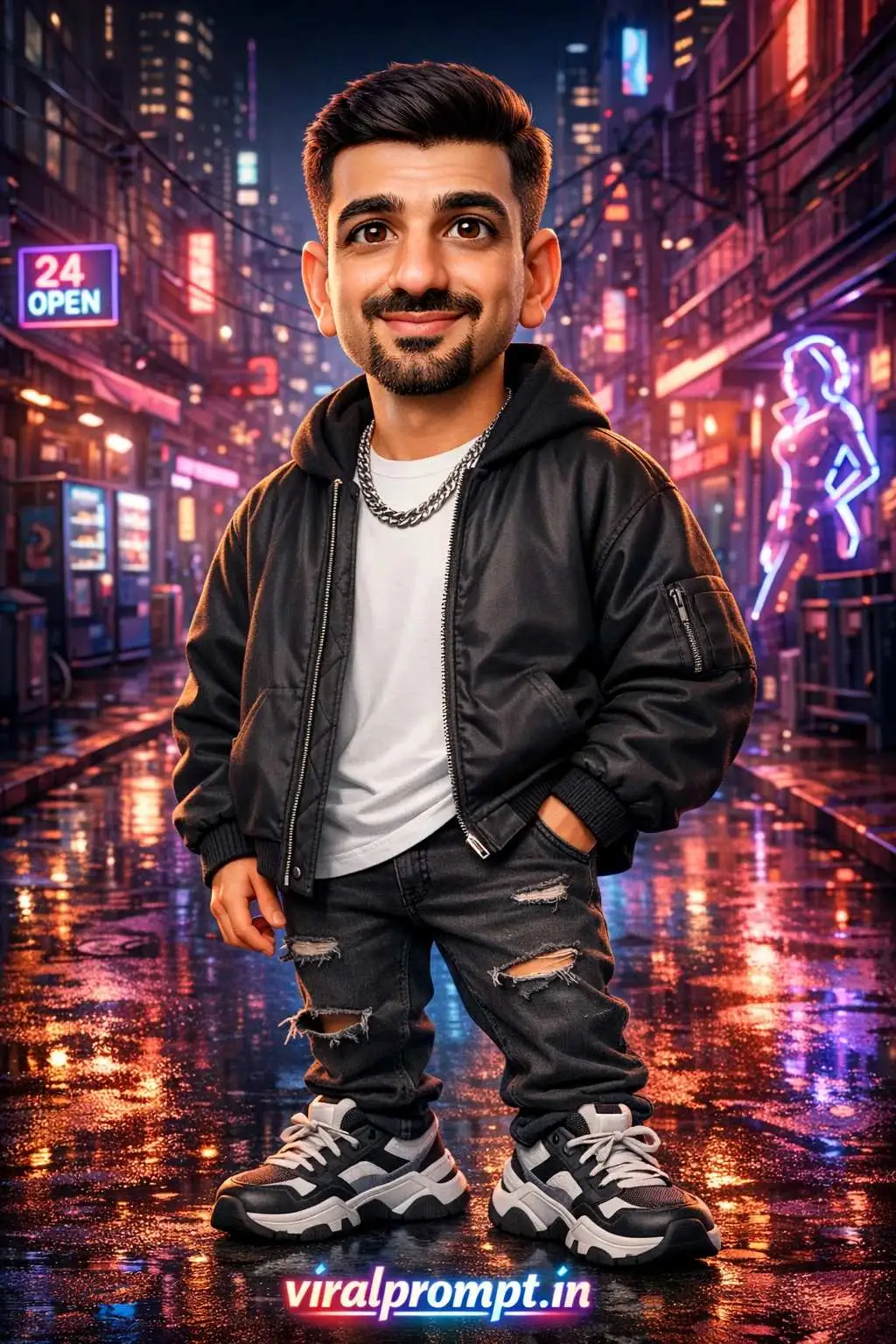 Neon Street Boss Caricature