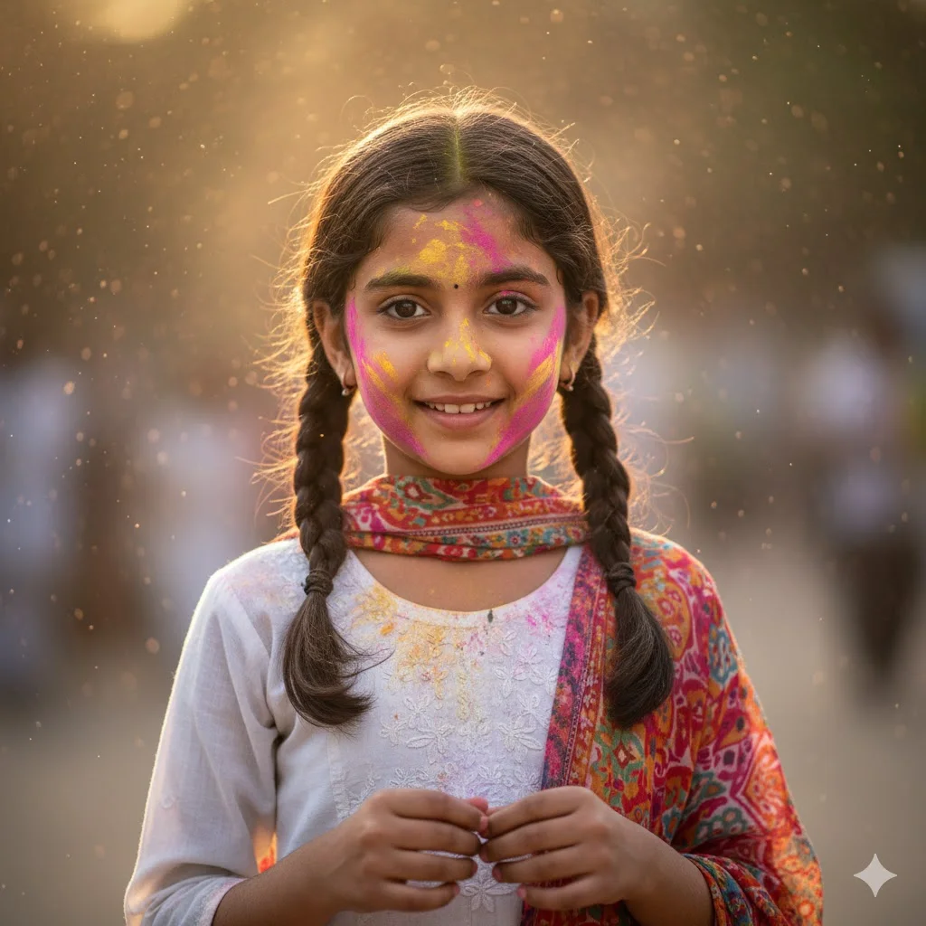 Kids Photo Prompts 10 Rainbow Dupatta Girl