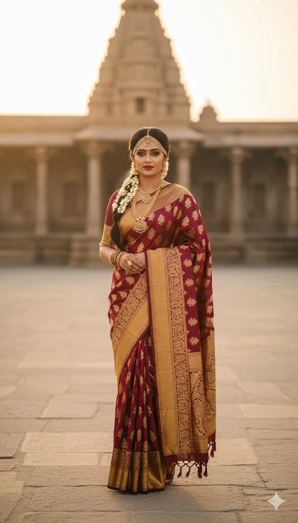 Traditional Banarasi Saree Look