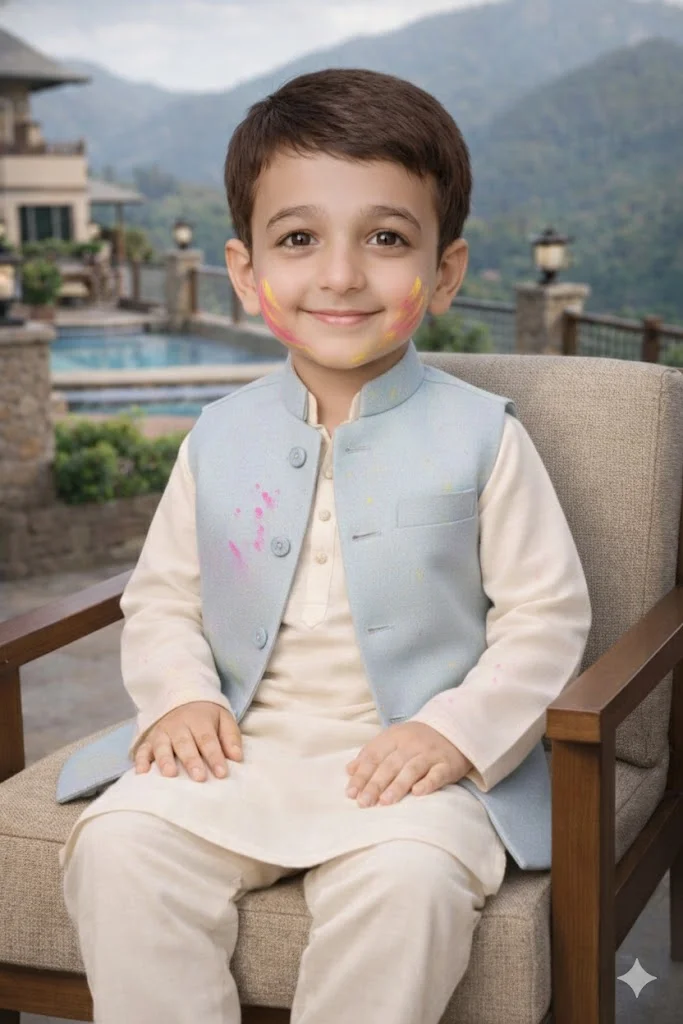 Kids Photo Prompts 4 Trendy Nehru Jacket Boy