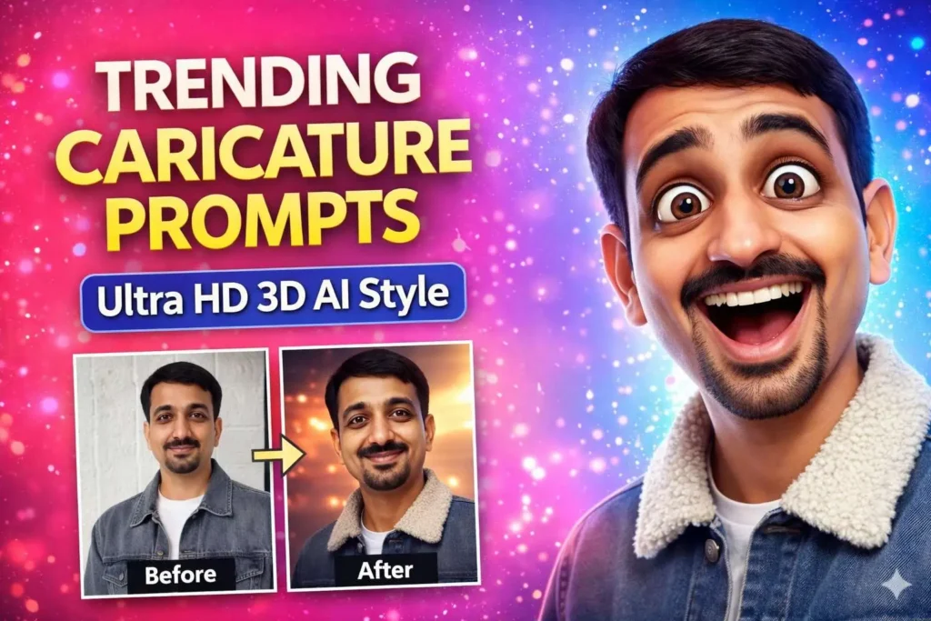 Caricature AI Photo Prompts for Viral Social Media