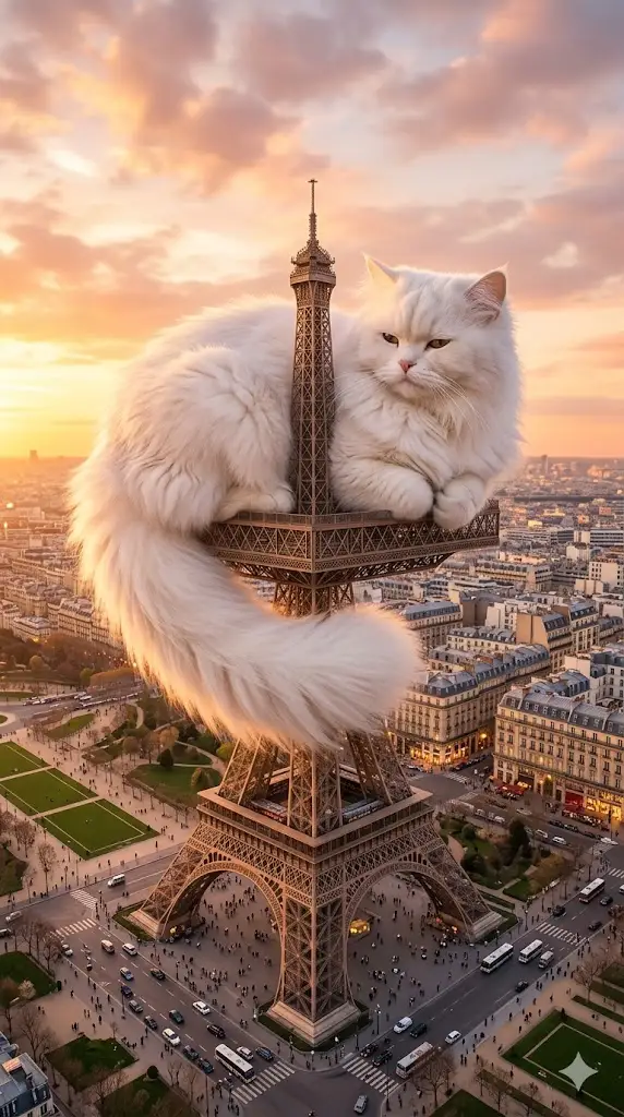 Home 38 Cat at Eiffel Tower