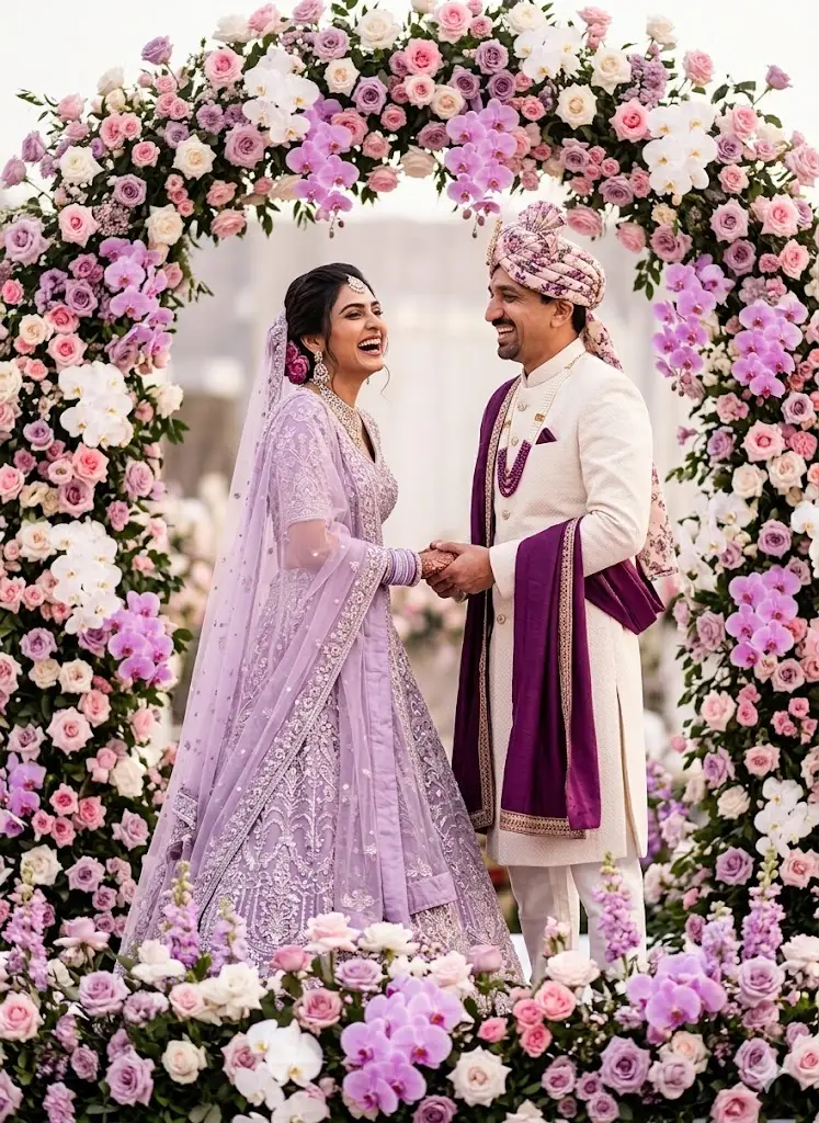 Grand Floral Arch Wedding Stage