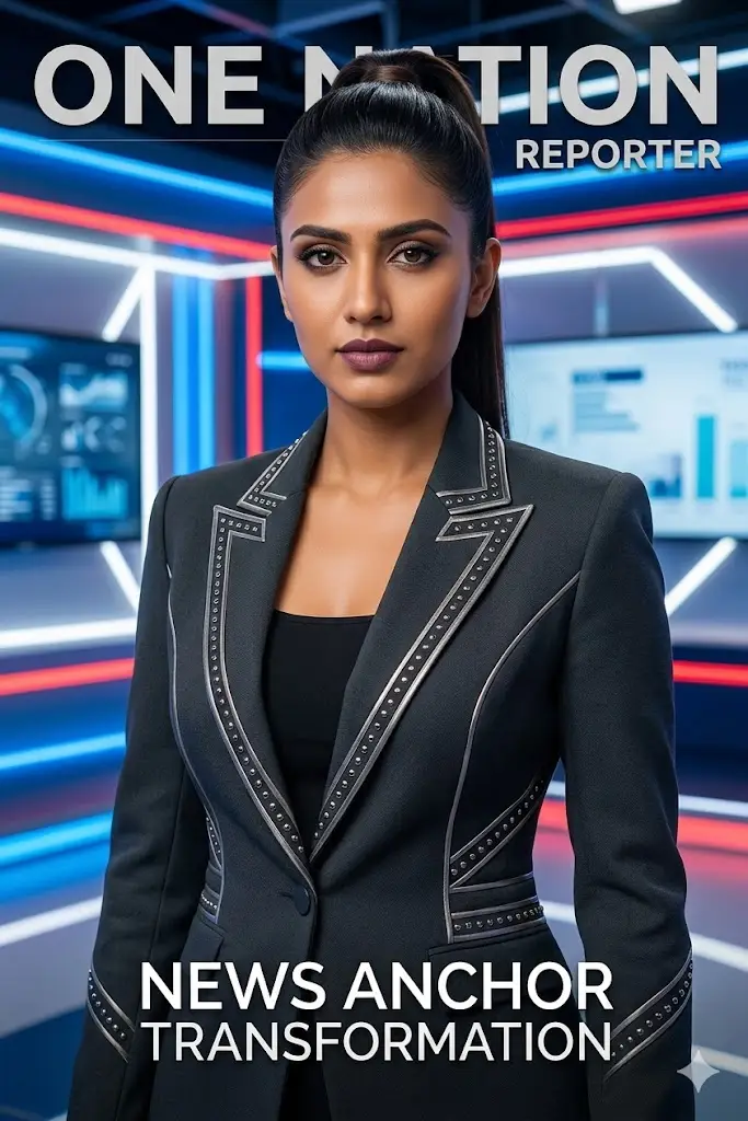 High-Fashion News Anchor