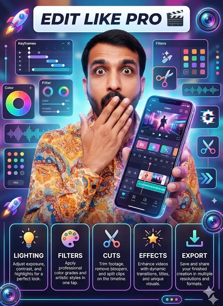 Mobile Editing Tips Infographic