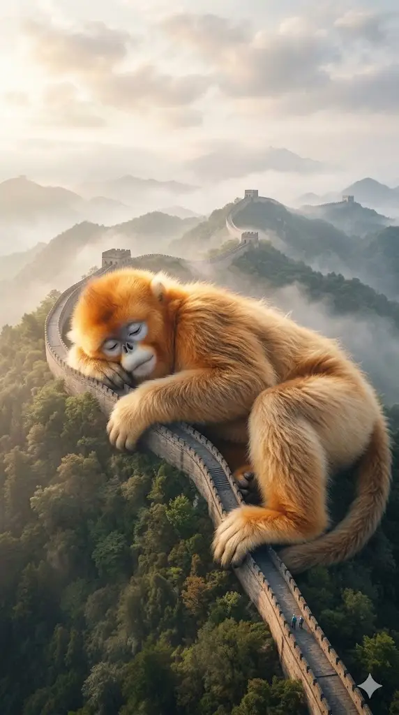 Home 42 Monkey at Great Wall of China