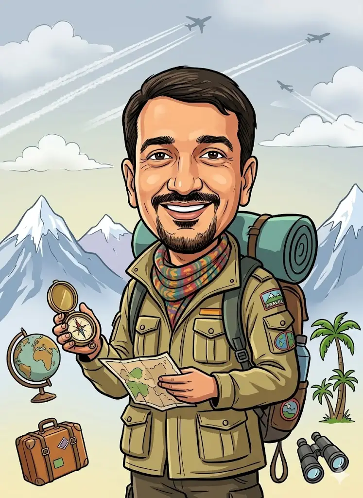 Travel Explorer Caricature