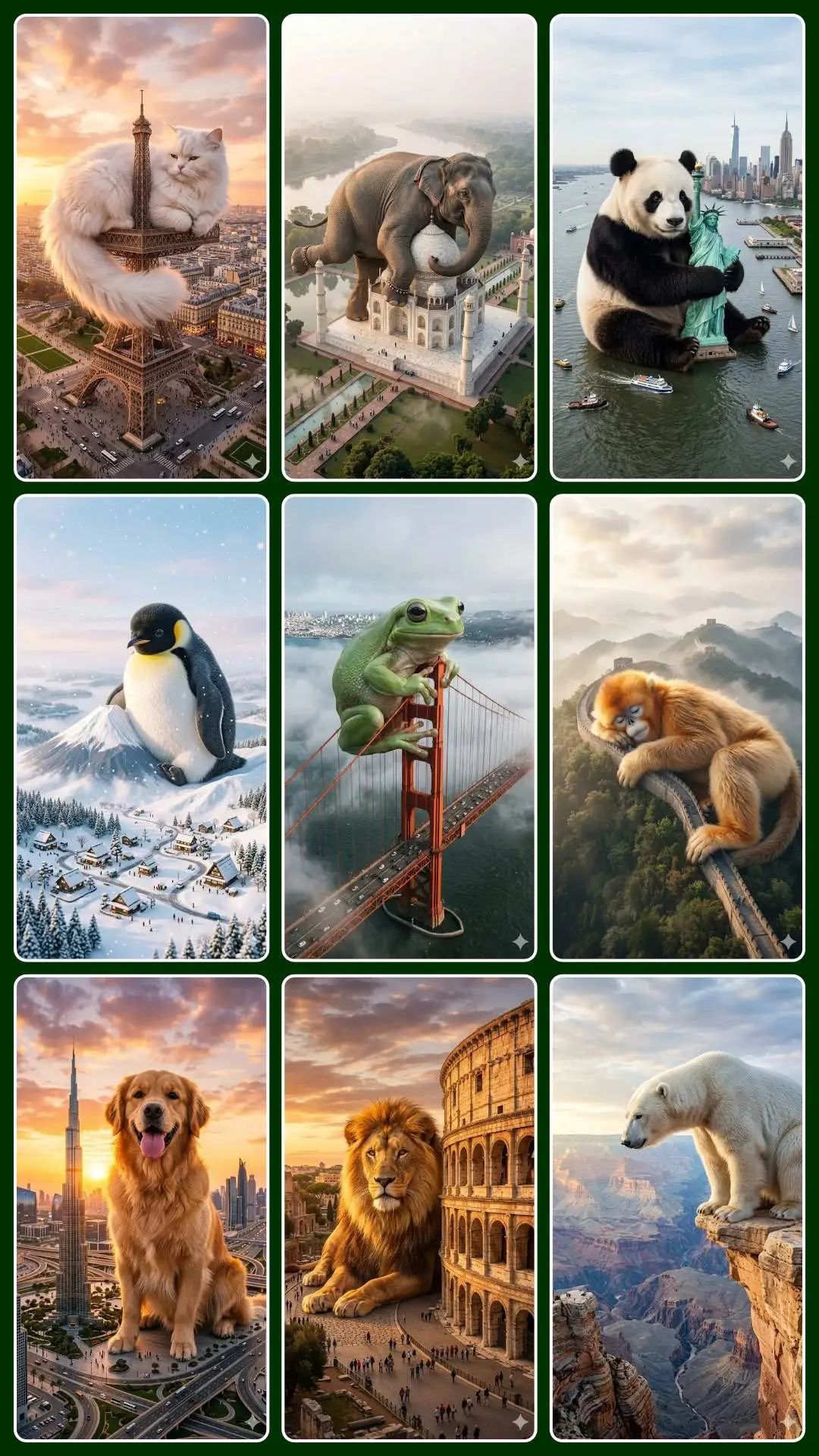 Home 36 Viral-ready Prompts Combining Cute Giant Animals