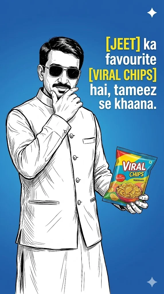 modern advertising poster in black ink sketch