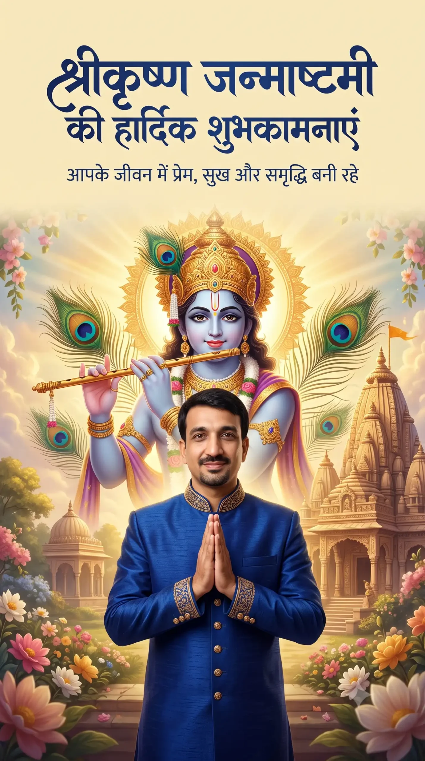 Divine Golden Janmashtami Wish